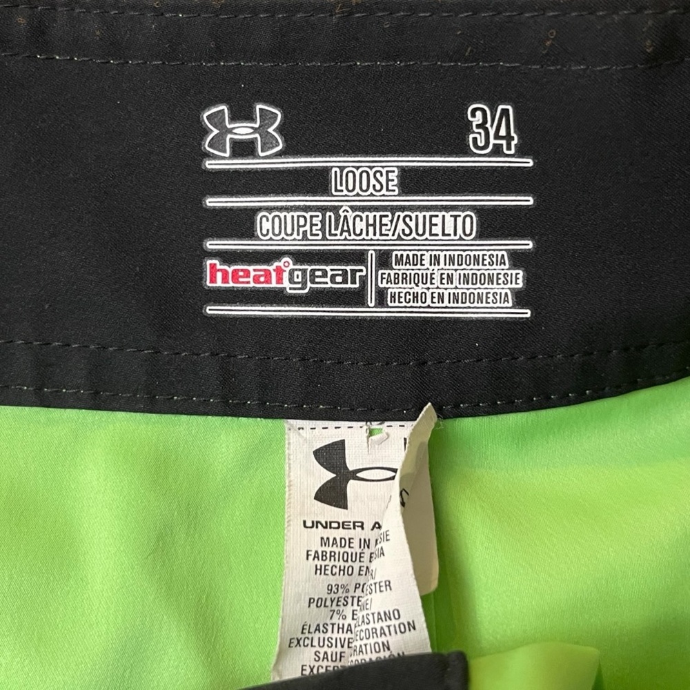 Under Armour HeatGear Shorts - Black and Neon Green - Picture 4 of 4